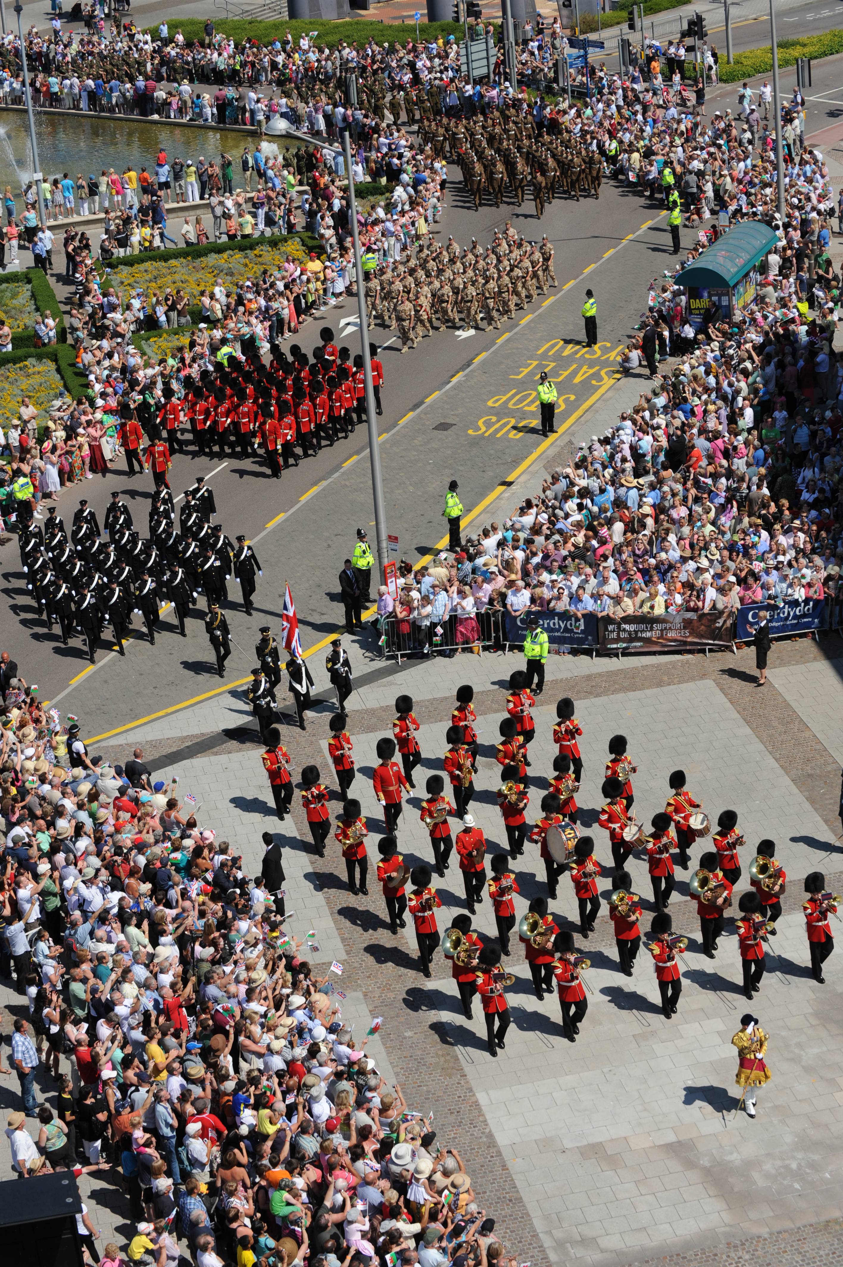 Pictures march. Armed Forces Day. National Day of Wales. Army Day of Tajikistan.