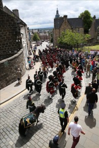 Service personnel march through Stirling
