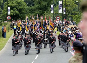 Serving Personnel, veterans and cadets parade at the national event in Stirling.
