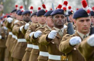 Royal Regiment of Fusiliers marking St George's Day, the day they were formed. 