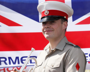 Trainee Musician Elliott starts his career in the Royal Marines Band