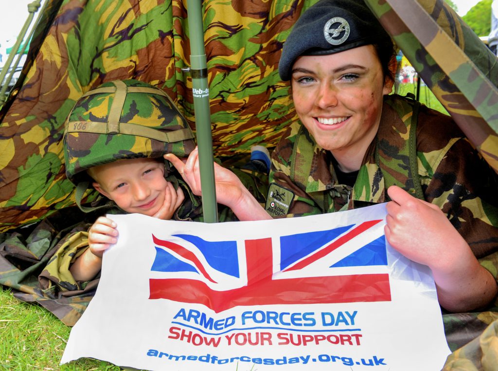 ARMED FORCES DAY NORTHERN IRELAND 2016. Armed Forces Day has come to Antrim Town on Saturday 18 June 2016. The event has taken place at Antrim Castle Gardens and Antrim Stadium and has included a parade through Antrim Town, Drumhead Service, Recruitment Village, Military Capability Demonstration, Military Bands, Static Helicopter Display, Arena Events and lots of family fun. The parade has been led by the Irish Guards with included all three Armed Services taking part including both regular, reserve personal, Cadets, Veterans and the Royal British Legion. ENDS NOTE TO DESKS: MOD release authorised handout images. All images remain crown copyright. Photo credit to read - Kellie Shattock.