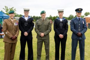 Members of the Royal Navy, British Army and Royal Air Force.